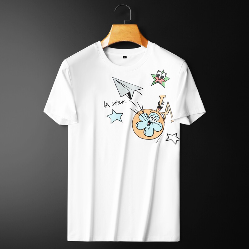 2024年新款 双丝光棉短袖T恤 6368-P80 M-5XL 白色图片