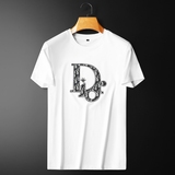 2025年新款双丝光棉短袖T恤6606-P80M-5XL黑色，男装T恤，钱塘6026