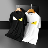 2024年新款双丝光棉短袖T恤2051-P80M-5XL黑色，男装T恤，钱塘6026