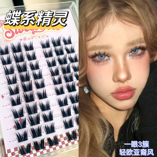 轻欧亚裔风！蝶系假睫毛泰妆浓密野生睫毛漫画cos仿真亚裔3D款