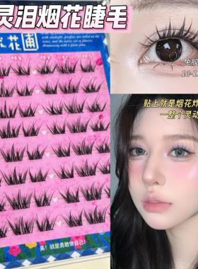 精灵泪湿睫毛！芝士可精灵的发光花圃系列免胶烟花睫毛开叉假睫毛