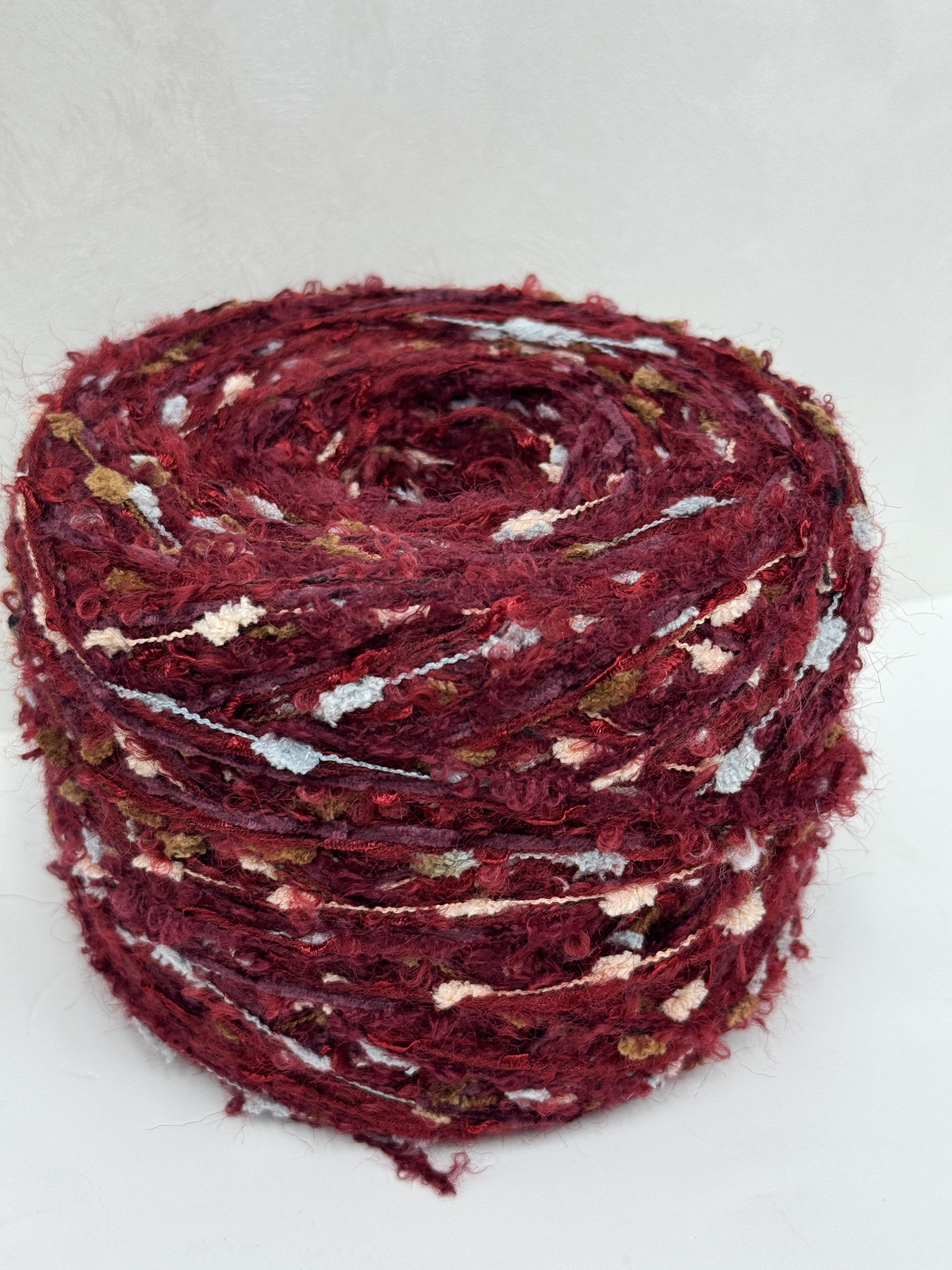 安可拉红 100g花式纱特色线手混线diy编织围巾线 22bag毛线材料包