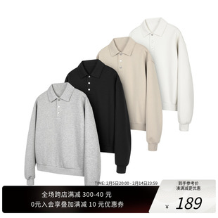 翻领Boxy版 基础优质太空棉Polo卫衣 型亲肤空气层 24SS AMBSOM