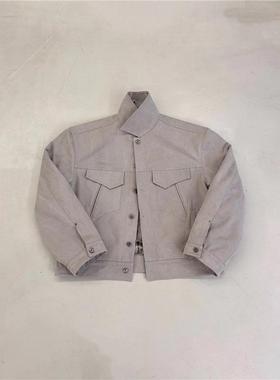 亏本特价清仓AMBSOM“长耳定光”16OZ水洗帆布软糯兔毛军布夹克