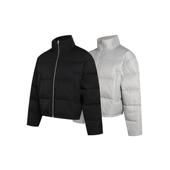 AMBSOM 三防白鸭绒立领黑灰双色短宽Boxy版 型羽绒服夹克