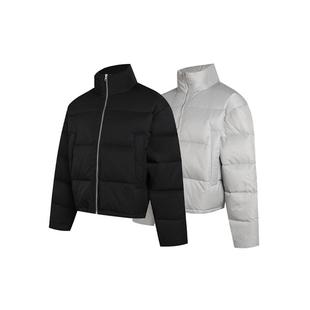 AMBSOM 型羽绒服夹克 三防白鸭绒立领黑灰双色短宽Boxy版