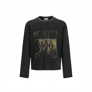 AMBSOM「齐柏林」380g重磅水洗做旧华夫格长袖 廓形