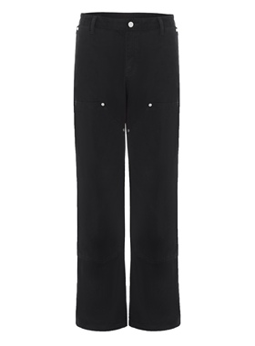 AMBSOM EMGR日本进口重磅水洗做旧磨毛伐木工装牛仔裤vibe微喇叭