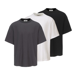 做旧水洗小领口纯色短袖 300克重磅磨毛质感 基础t恤 23SS AMBSOM