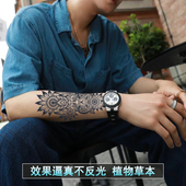 虎图腾花臂纹身贴男防水持久草本半永久仿真刺青手臂欧美传统果汁