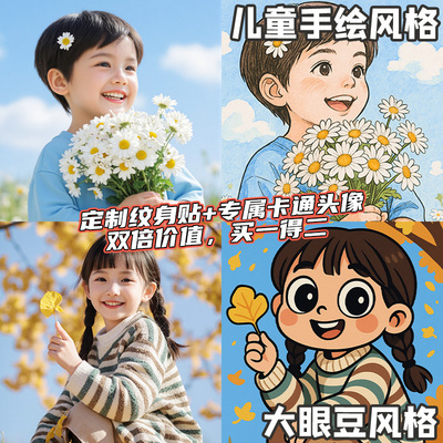 XMXP定制Q萌卡通头像纹身贴纸