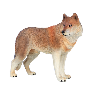 仿真野生动物模型狼玩具咆哮狼灰狼棕狼平原狼户外儿童认知摆件