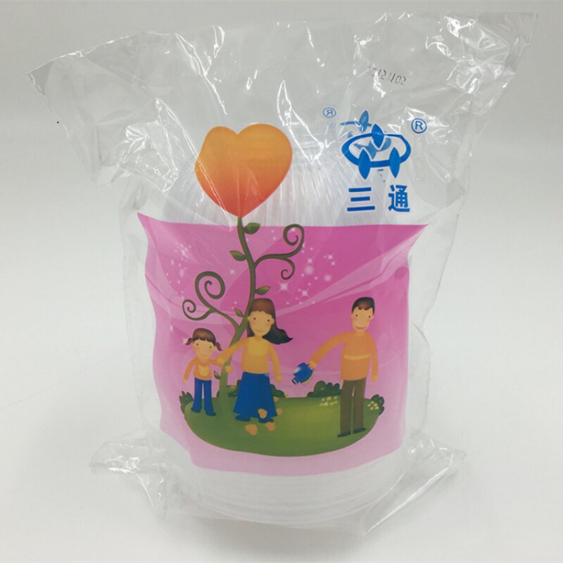 婚庆用品结婚碗喜庆节庆宴客一次性塑碗结婚碗透明塑料碗三通胶碗