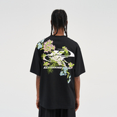 T恤 花卉刺绣街头潮牌藤蔓复古短袖 harshandcruel 中国风新中式