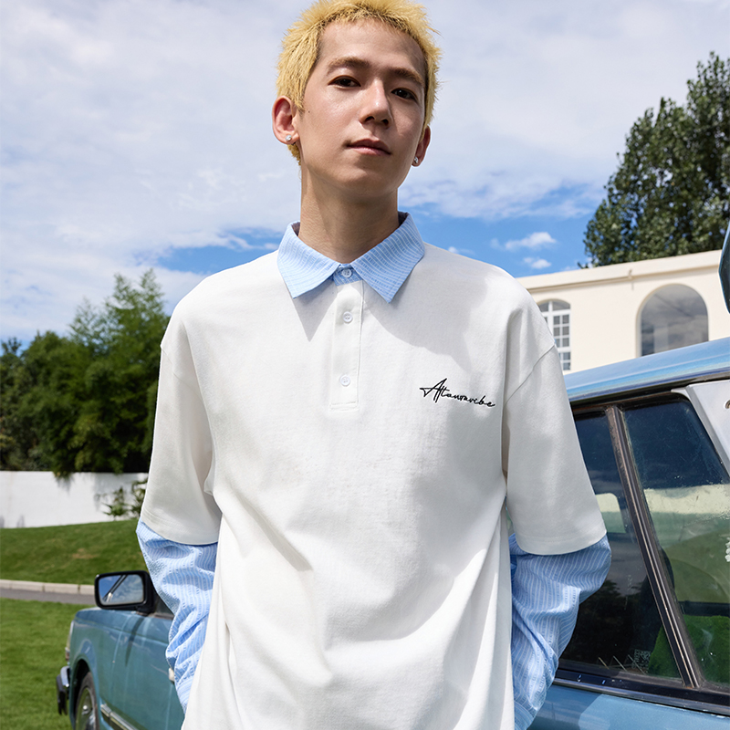 harshandcruel假两件POLO衬衫