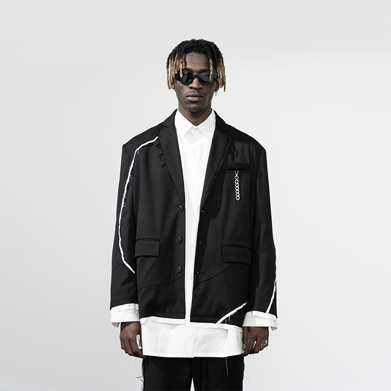 harshandcruel拼接设计感西服