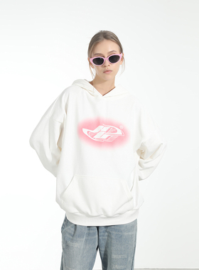 harsh and cruel 美式街头喷墨渐变印花多色宽松休闲连帽卫衣