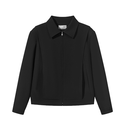 飞边结构翻领抗皱中性短夹克