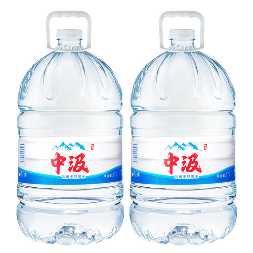 中汲饮用天然泉水17L*2桶整箱包邮家庭大桶装水泡茶水非矿泉水
