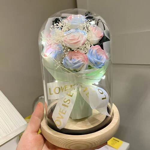 浪漫永生花玫瑰花高级创意花束送女友老婆妈妈生日礼物情人节礼物