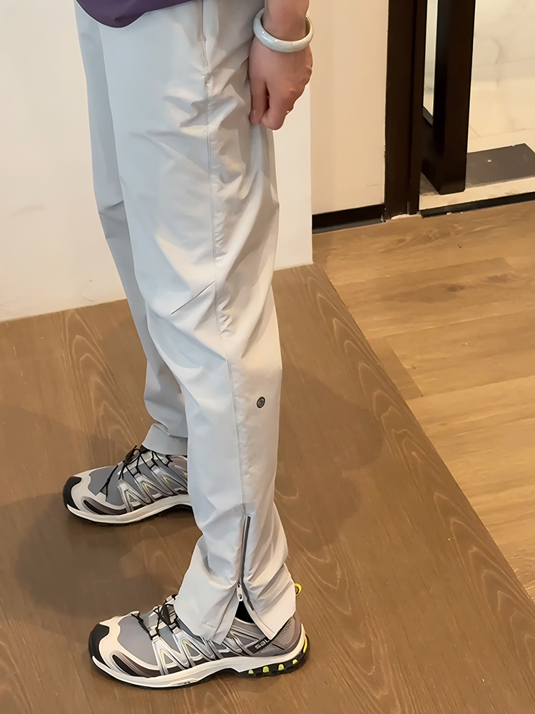 高端美式侧拉炼微喇裤男秋季痞帅冰丝速干工装冲锋机能户外登山裤