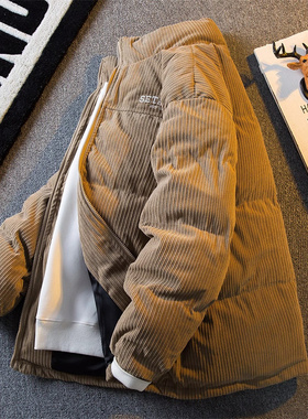 GOOMIL LEE美式潮牌冬季复古灯芯绒棉服男士加厚情侣宽松棉衣外套