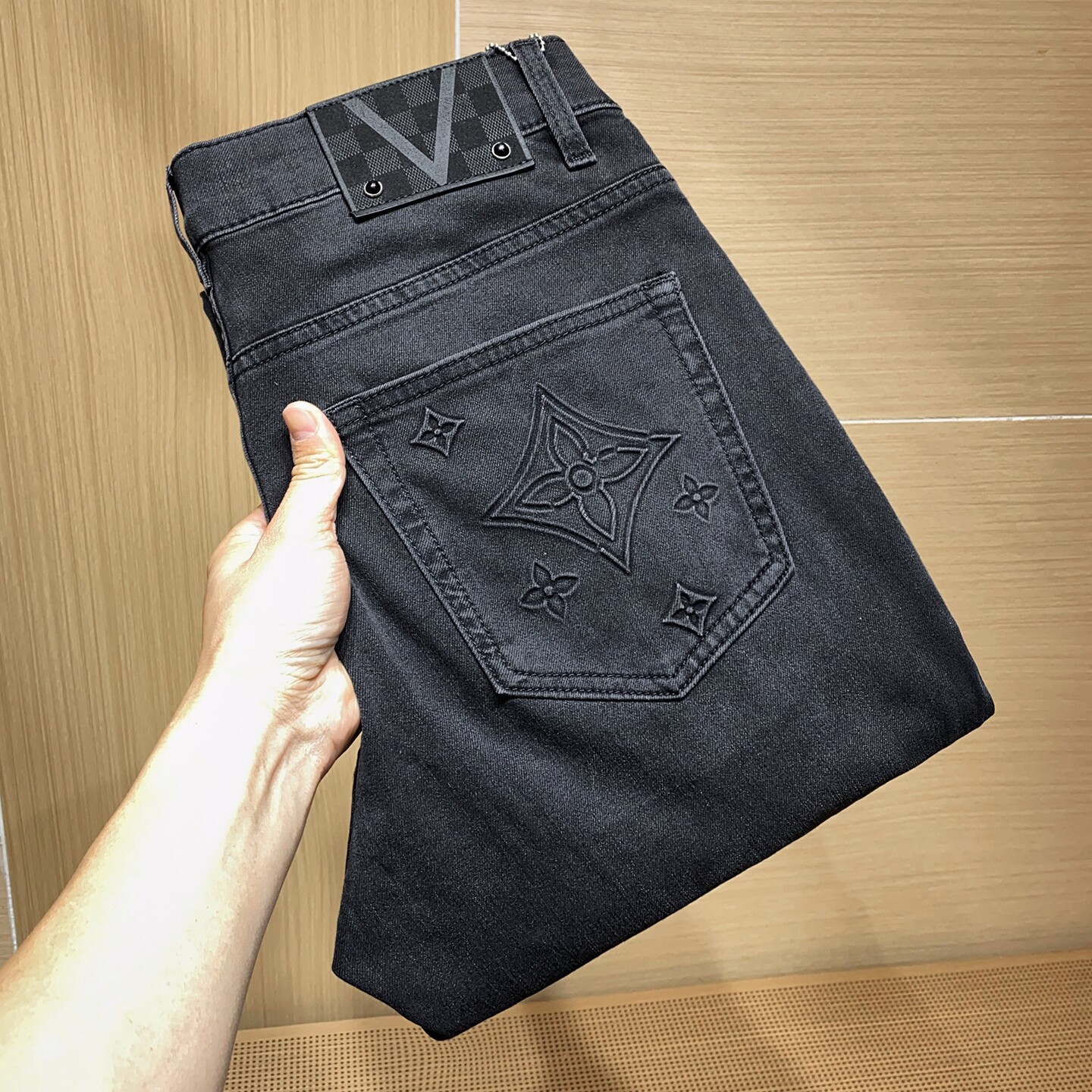 欧美风简约深黑灰色弹力牛仔裤男士春夏薄款修身小直筒中腰休闲裤