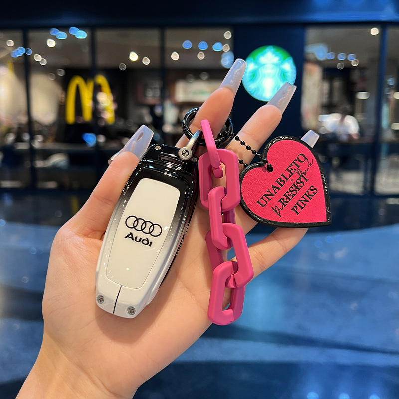适用奥迪钥匙套A6LA3L A8L A7 Q6 Q7 Q8 Q4etron包扣壳潮金属男女