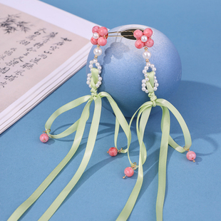 蝴蝶结飘带发钗古风发饰仙气妙妙同款流苏发簪汉服头饰新中式簪子