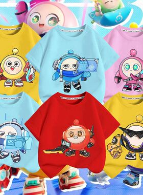 男童女童蛋仔派对卡通短袖新款联名T恤夏季儿童衣服纯棉童装上衣