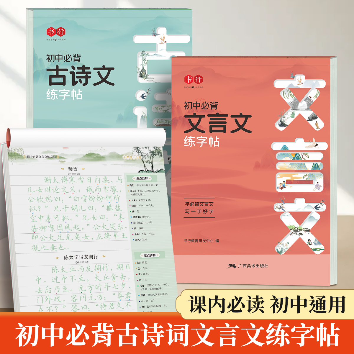 初中文言文古诗文九年级练字帖