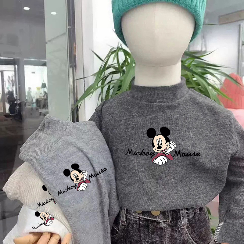 新款秋冬季男童女童德绒保暖上衣打底衫儿童半高领内搭长袖T恤潮