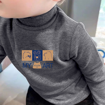 秋冬季宝宝2025德绒长袖T恤儿童内搭半高领打底衫男女童保暖上衣