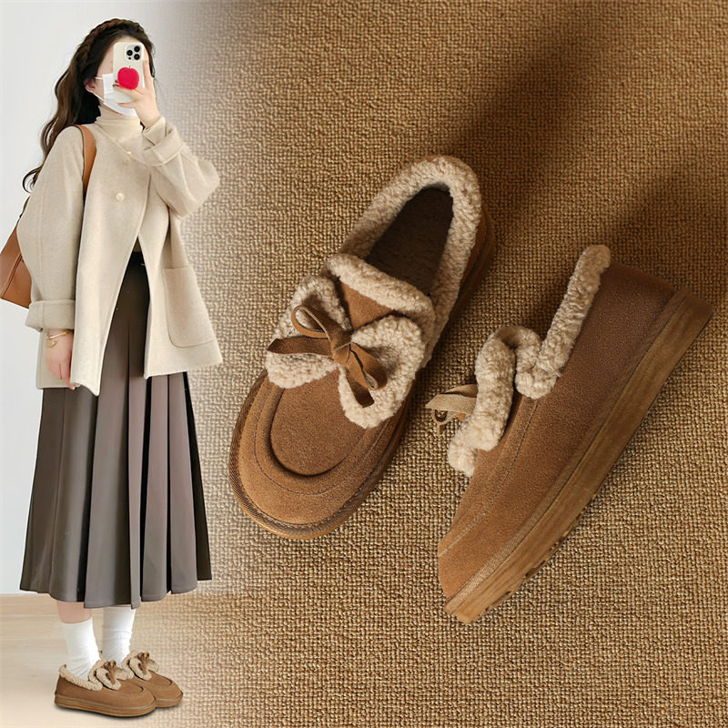 ZHR则则加绒保暖博肯鞋可爱风雪地靴女2024冬季百搭一脚蹬乐福鞋,女鞋,时尚雪地靴,淘宝优惠券,粉丝福利购,淘宝优惠卷