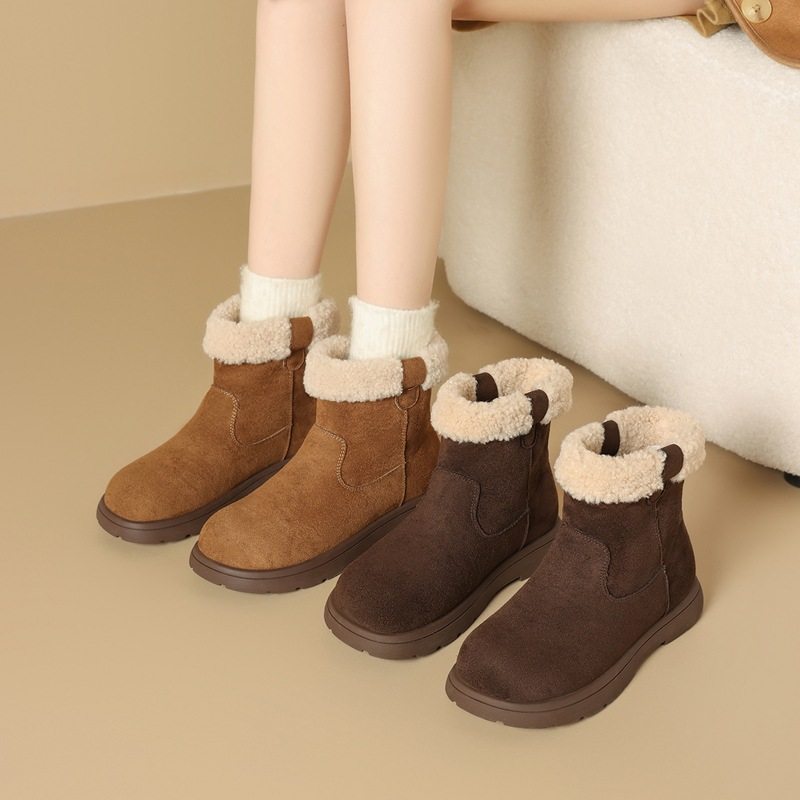 ZHR则则雪地靴女2025冬季新款保暖加绒加厚平底短靴东北棉鞋女,女鞋,时尚雪地靴,淘宝优惠券,粉丝福利购,淘宝优惠卷
