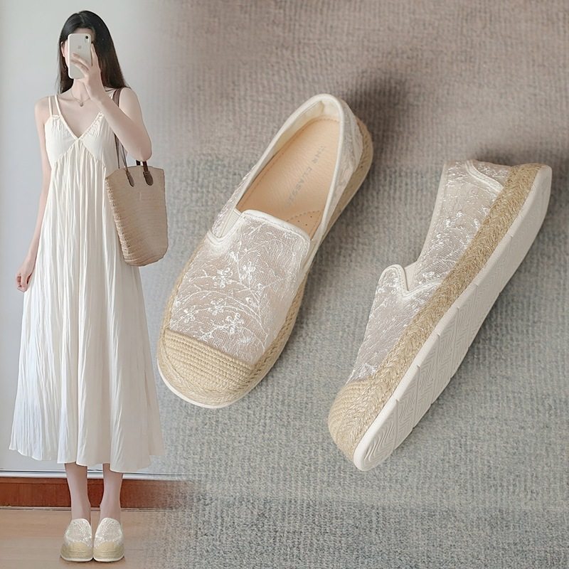 ZHR网纱透气新中式渔夫鞋2024新款一脚蹬单鞋时尚百搭小香风女鞋,女鞋,渔夫鞋,淘宝优惠券,粉丝福利购,淘宝优惠卷