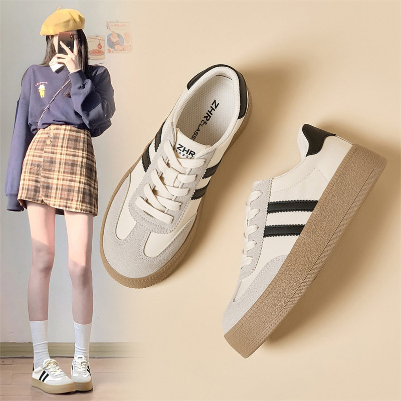 ZHR则则厚底增高德训鞋女2025春季新款柔软轻便休闲鞋百搭ins板鞋,女鞋,德训鞋,淘宝优惠券,粉丝福利购,淘宝优惠卷