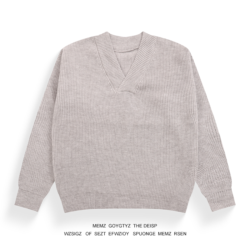 MEMZ美式复古v领毛衣男款冬季潮牌慵懒针织衫外套叠穿内搭打底衫