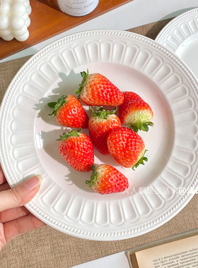 浅白doo 高级感陶瓷西餐盘甜品盘早餐盘水果沙拉盘家用餐具菜盘子