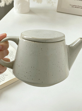 浅白doo ins风陶瓷冷水壶小壶咖啡壶家用功夫茶壶带盖泡茶壶微瑕