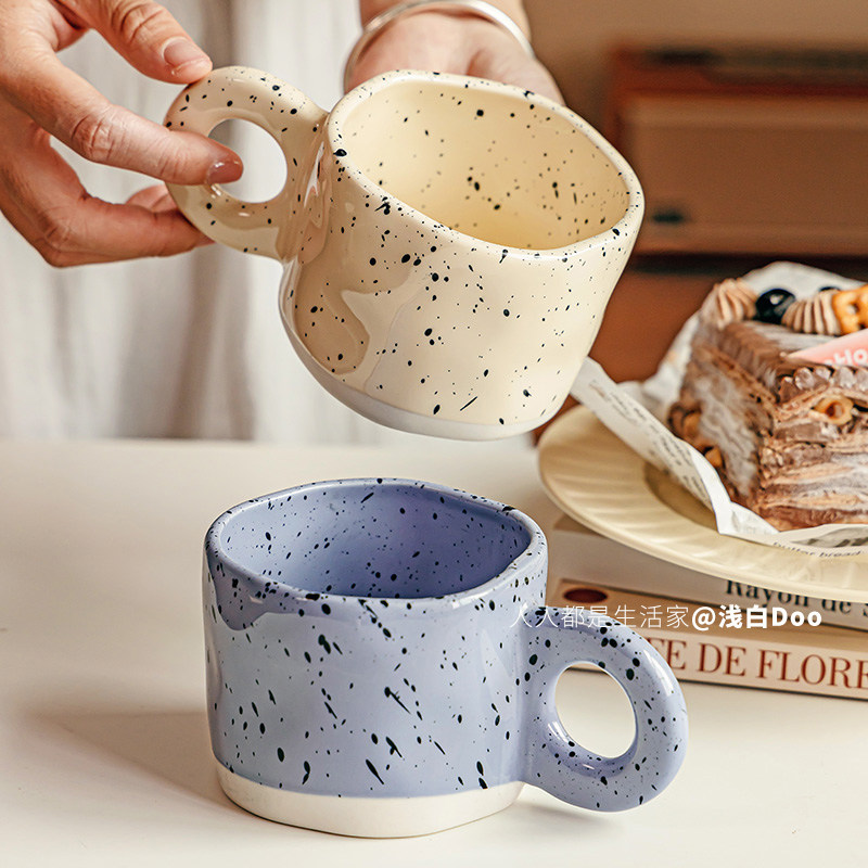 陶瓷简约手工不规则水杯