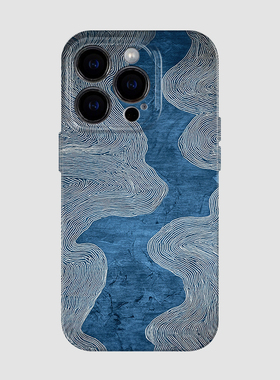 蓝色河流 iPhone17苹果16promax全包15手机壳软壳12防摔小众14创意13耐脏高级感11适用mate60pro华为p80线条