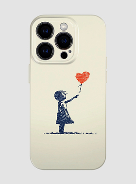 红色气球iPhone16promax苹果15手机壳14全包软保护套13mini小众艺术12创意p40耐脏高级感11适用xr华为mate70