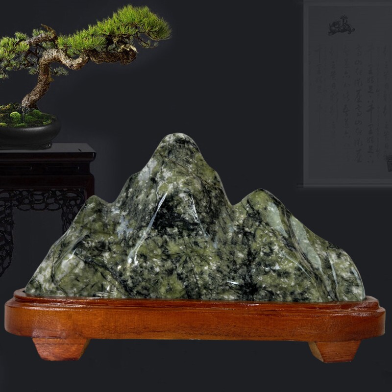 天然泰山墨玉原石靠山石客厅玄关办公室奇石观光石泰山石敢当摆件