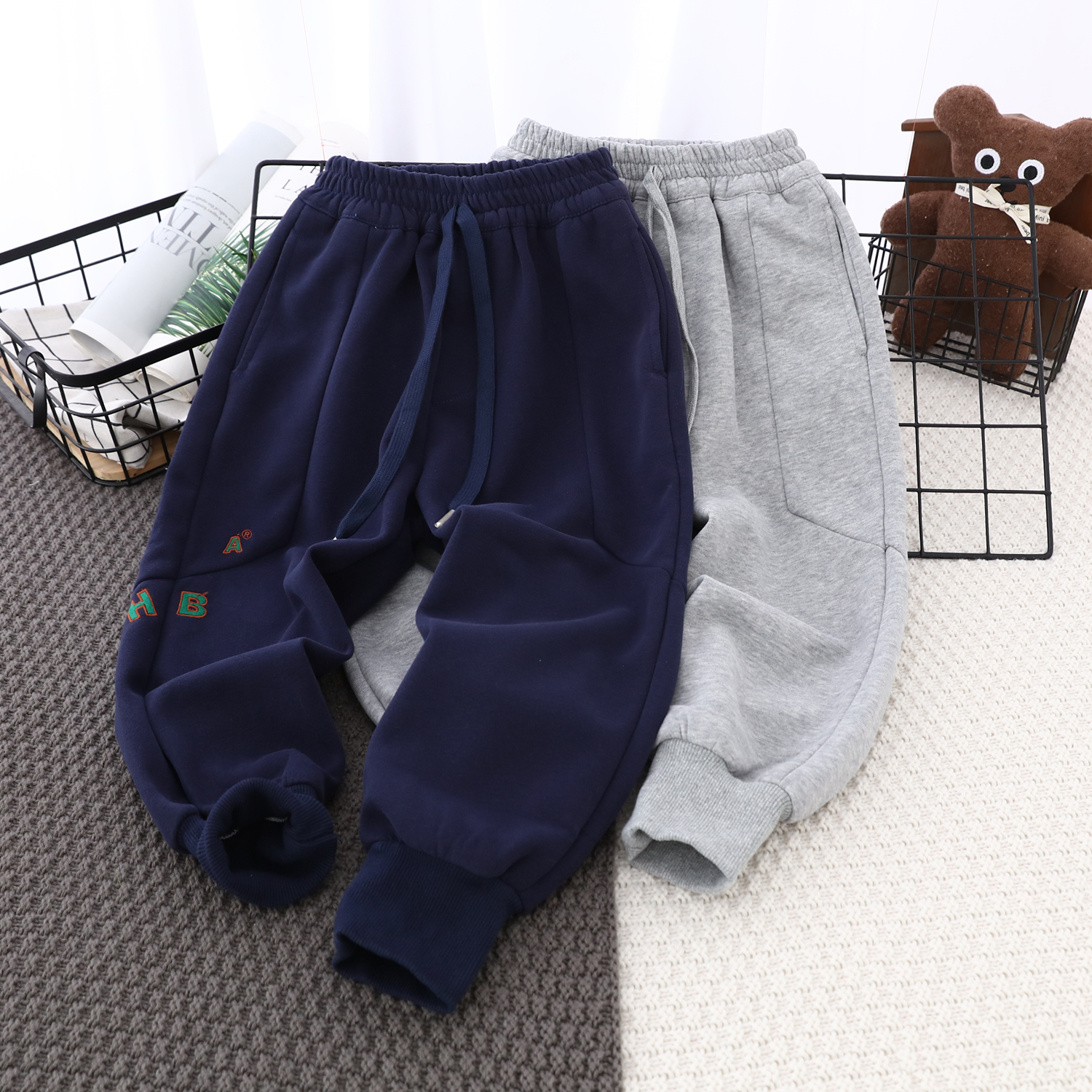 儿童运动休闲裤针织全棉裤子