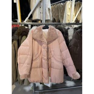 【辰大嗓严选】 短款翻领毛领羽绒服外套 259171