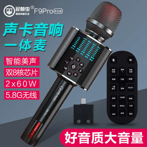 【高档礼品年会奖品】hifier/屁颠虫F9Pro音响一体麦克风手机K歌