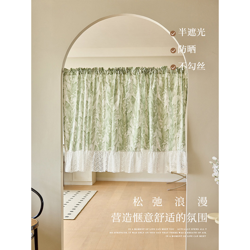 溜达美式田园免打孔门帘图片