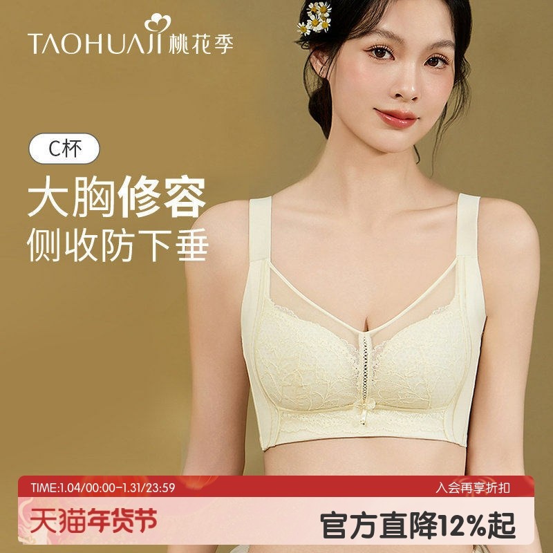 桃花季大胸显瘦内衣女士全罩杯超薄调整型防下垂收副乳蕾丝文胸罩,女士内衣/男士内衣/家居服,文胸,淘宝优惠券,粉丝福利购,淘宝优惠卷