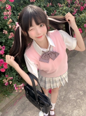 白兰学院jk正版原创马甲背心打底外穿真针织衫毛衣校供感学院风